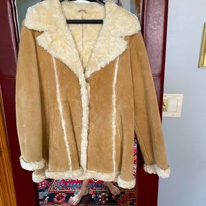 Genuine leather suede coat jacket